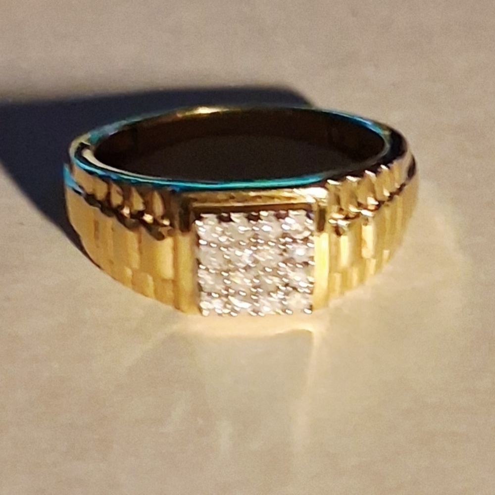 Gold Band with Diamond Detailing
